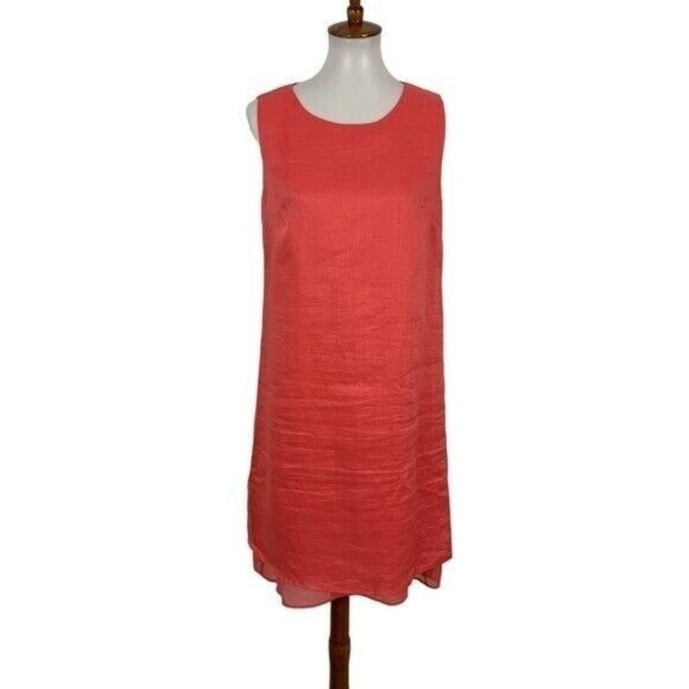 Preston And York Dress 6 Linen Pink‎ Sleeveless Shift Workwear Resort